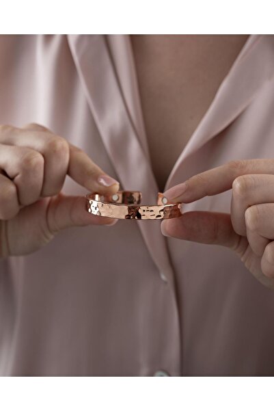 Sırlı Sepet Parlak Dövme Desenli Manyetik Bakır Bilezik