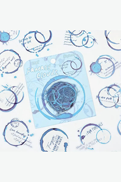 Kolbi Craft 30 قطعة من الملصقات الزرقاء الشفافة المكتوبة لدفتر اليوميات والسك...