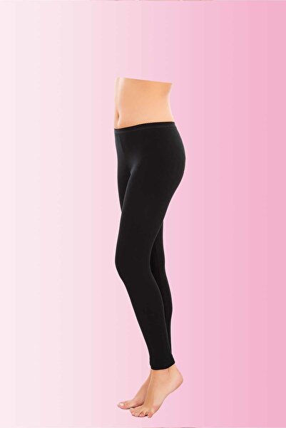 İmer Çamaşır Women's Black Thermal Leggings – Thick Winter Stretch Fabric Special for Cold Weather C4T4N34