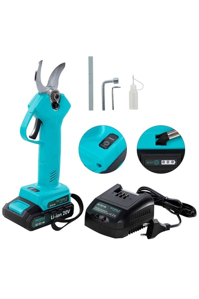 DETOOLZ Cordless Garden Shear with Battery, 20 V, 2 Ah, 30 mm Cutting, DZ-SE 148