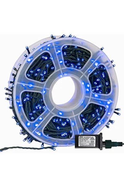 Zep Luminițe de Crăciun, rolă de 40 m cu 190 LED-uri, cu 8 lumini LED mari și sticlă DIAMOND, Albastru,