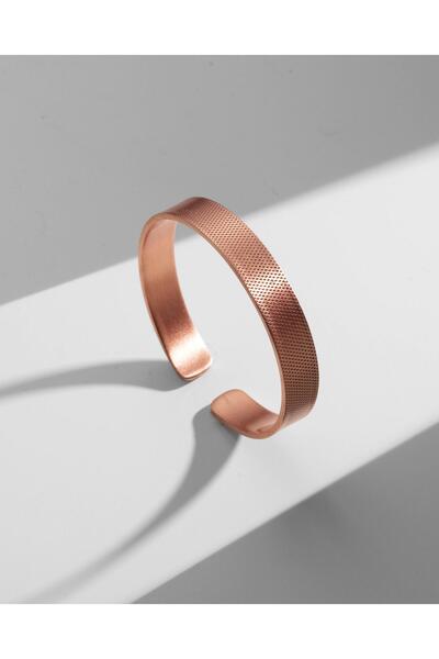 Sırlı Sepet File Desenli Yazısız Prime Bakır Bilezik