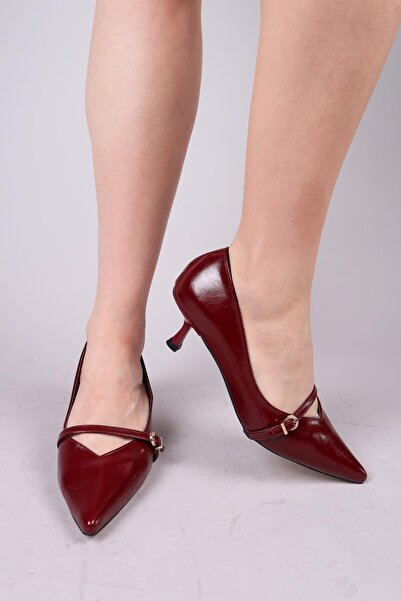 Birikon Cortez V Low-Cut Piping Stiletto Bordo