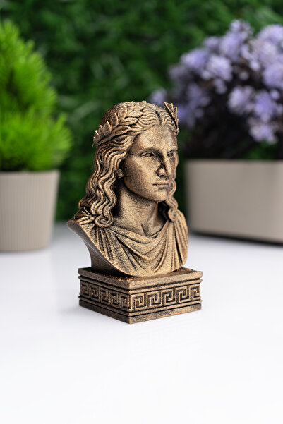 Makerpax Apollo Büst Figür – Apollo Antik Yunan Mitolojisi Dekoratif Heykel 12CM