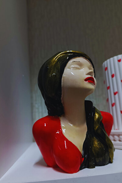 FourClovers Zarafetin Sessizliği – El Yapımı Dekoratif Kadın Büst Heykel-FourClovers Premium Collection