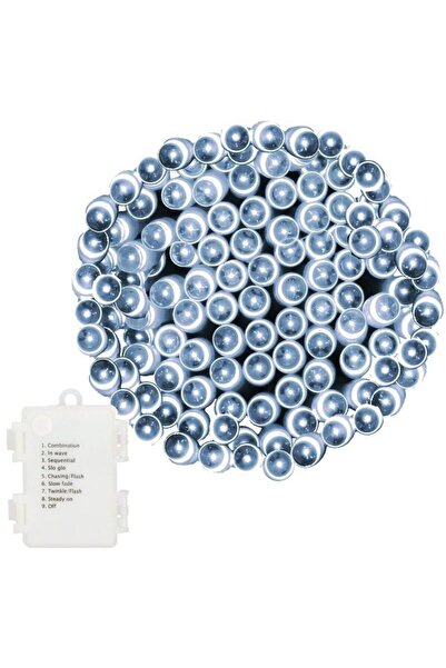 Springos Christmas light installation, outdoor/indoor, 120 LED, 8 modes, cool white, IP44, 3xAA, 9 m