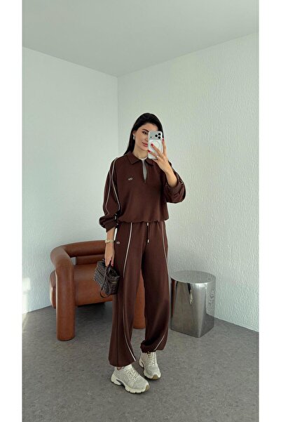 HAZELANNA Costum maro cu dungi