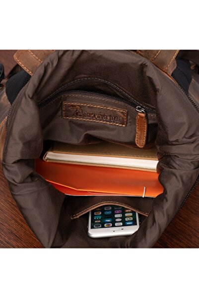 Other Leather backpack for a 15.6 laptop, large, A4, business, spacious, brown, Beltimore