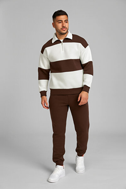 BRLKN UNISZEX FÉLcipzáras tréningruha szett 3 szál pamut ÚJ SZEZON