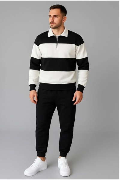 BRLKN UNISZEX FÉLcipzáras tréningruha szett 3 szál pamut ÚJ SZEZON