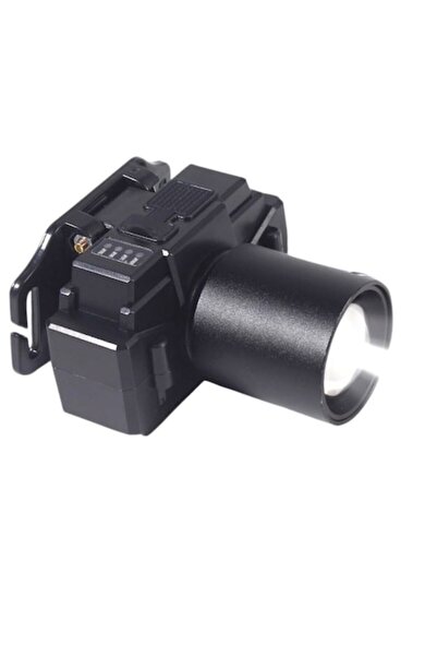 LEIBOO Lanternă frontală cu LED, încărcare USB, telescopică, reglabilă, rază lungă de acțiune cu zoom, impermeabilă, 7 cm