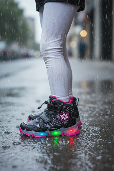 BUCKHEAD kız çocuk ışıklı , cırtlı waterproof bot , kar ve yağmur suyu geçirmez