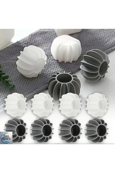 ZEN SPARK 6 Pieces White Small Size Reusable Silicone Laundry Balls, Lint Remover, Wrinkle Reducer