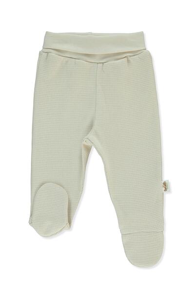 Bebetto بنطلون قطني عضوي بنمط الوافل (دب لطيف عضوي) بيج