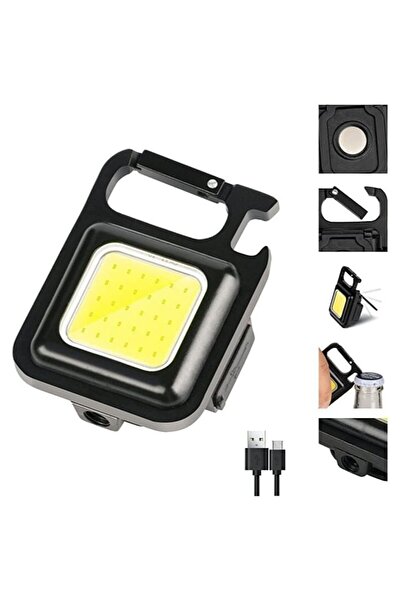 Mirfa سلسلة مفاتيح مزودة بمصباح LED بقوة 800 لومن COB قابلة لإعادة الشحن ومصب...