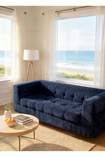 JOJO HOME Canapea Elysium, HD Foam, L x l x h: 200 x 96 x 74cm, Bleumarin