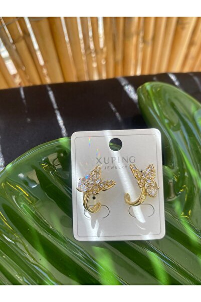 XUPING JEWELRY ÇELİK KÜPE TAŞLI KELEBEK