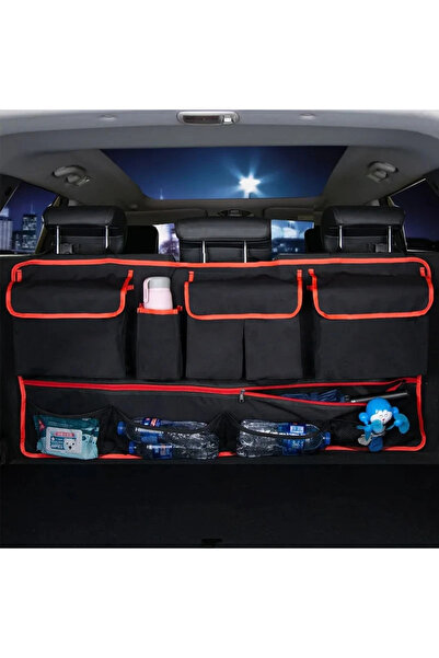 Choice حقيبة تخزين معلقة حمراء اللون، تُعلق على المقعد الخلفي للسيارة، مزودة ...