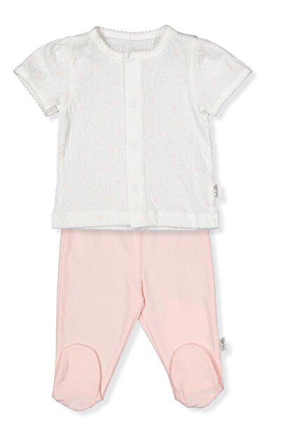 Bebetto طقم بيجامة من قطعتين من قماش السوبريم (تصميم قلب صغير) باللون الوردي