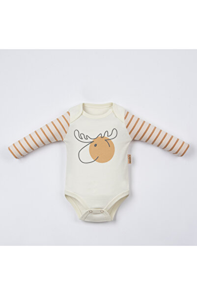 Necix's Deer Printed Horizontal Striped Baby Boy Triple Badi