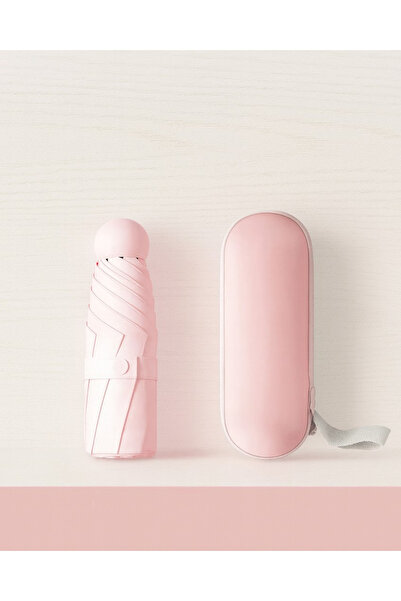 Bosile Kapsül Şemsiye Elle Açılan Rüzgarda Kırılmayan 6 Telli Çantalı Şemsiye