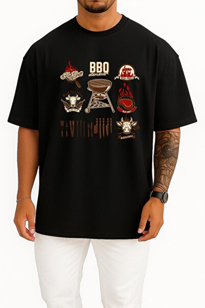 Bahriyeli Collection Tricou unisex cu design supradimensionat de grătar Kebab...