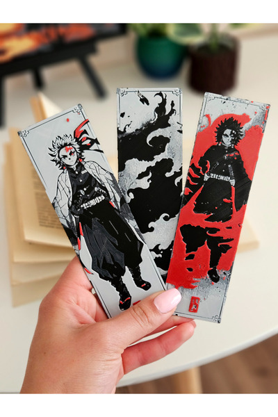 Anka Atolye مجموعة علامات الكتب المكونة من 3 قطع من Demon Slayer - علامة كتاب...