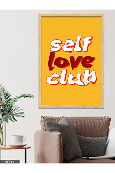 CeSht Self Love Club Jednodijelna slika u drvenom okviru
