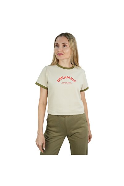 Giordano Women’s Comfort Fit Interlock Crew Neck Print Tee