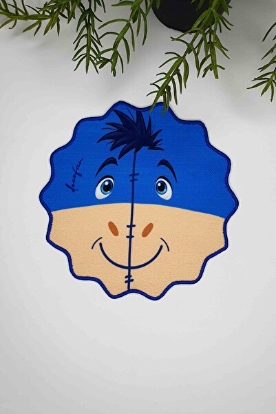 decofav Oval Decorative Embroidery Edged Cute Donkey Face Patterned Cocktail Napkin 1 Piece