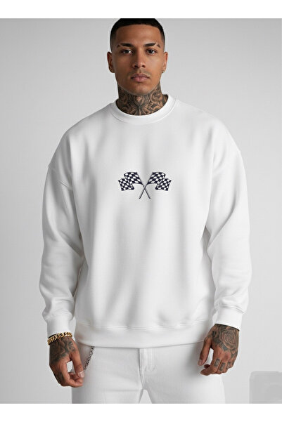 LORVEX Фланелка с голям размер от памук с печат на флаг, подходяща за мъже и ...