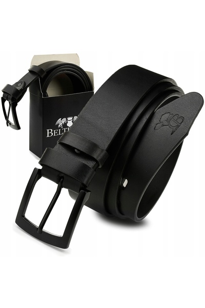 Other Curea bărbătească din piele Beltimore cu cataramă neagră granulată