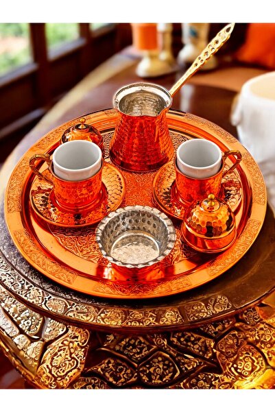 BARITCIOGLU Bakır kahve takımı 2 kişilik