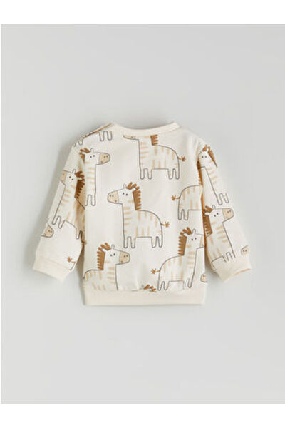 LC Waikiki artı yeni sezon Baskılı Erkek Bebek Sweatshirt ve Eşofman Alt 2'li