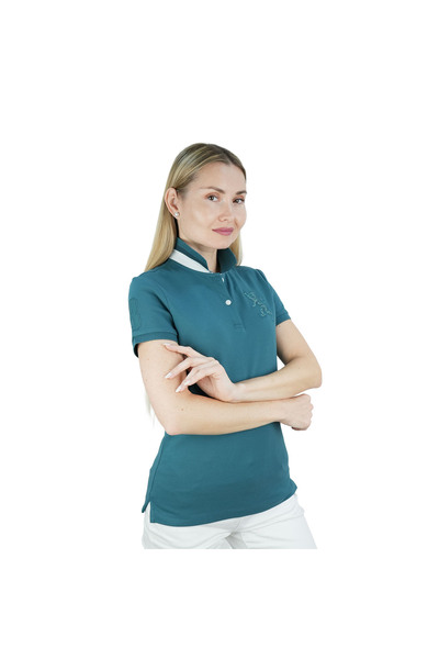 Giordano Women's Cotton Lycra 3D Lion Embroidery Polo