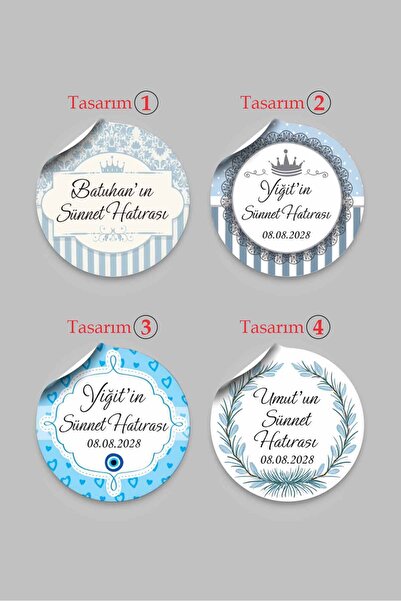 Vice Sünnet etiketi (3.5 cm) 100 Adet Doğum Günü etiketi