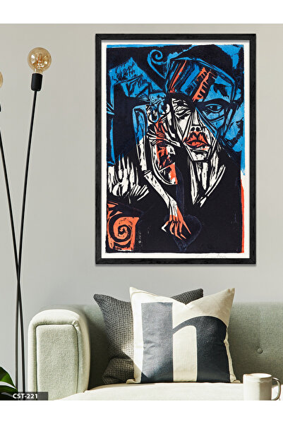 CeSht Ernst Kirchner Klasični poster Jednodijelna crna slika u drvenom okviru