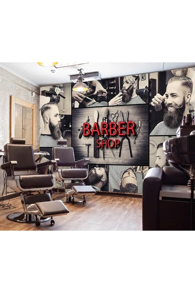poster marketi Berber Shop Kolaj Duvar Kağıdı - Modern Saç Sakal Stilleri