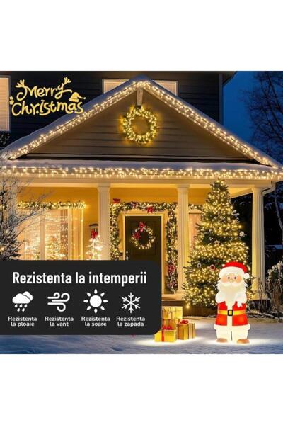 OEM 50 m light installation, 250 warm white LEDs, 8 light games, perfect for the tree and the house