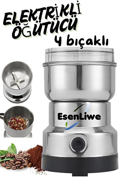 ESENLİWE Kahve & Baharat Öğütücü Paslanmaz Çelik Fişli Öğütücü - Parçalayıcı