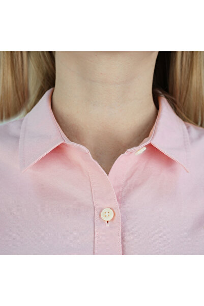 Giordano Women’s Slim Fit Cotton Oxford Shirt | Acute Collar with Embroidery