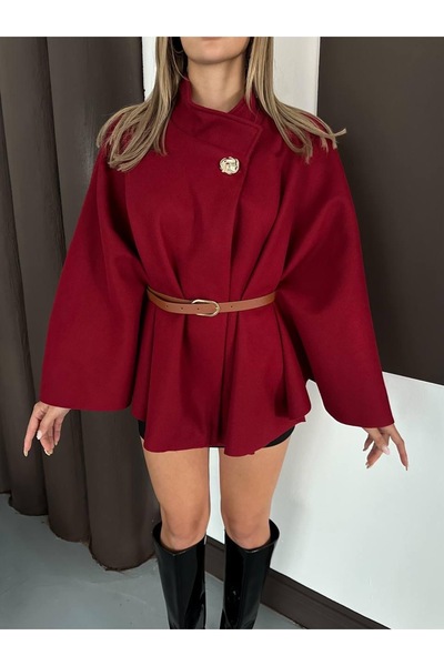 Ekim Store Kaşe Belted Poncho Jacket