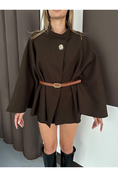 Ekim Store Kaşe Kemerli Panço Ceket