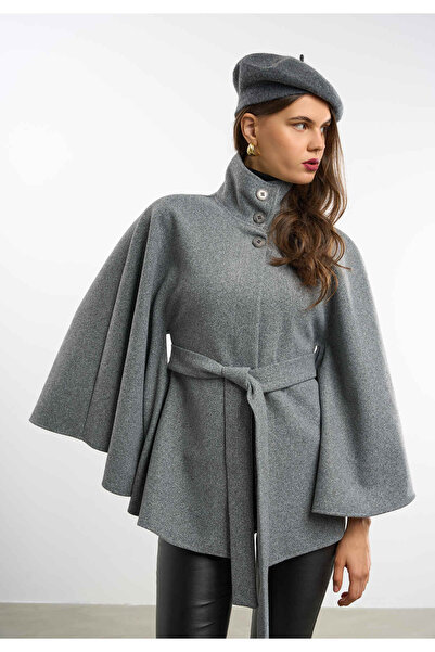 LOKADI Жіночий кашевий плащ з поясом на ґудзиках