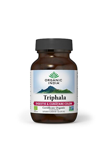 Organic India Triphala pentru digestie și curățarea colonului 60 capsule