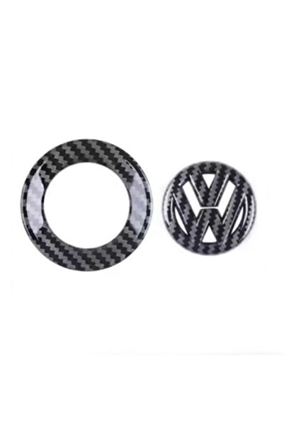 MAF Emblemă adezivă pentru jantă din carbon, 40 mm, compatibilă cu VW Polo/Golf/Jetta/Passat/Tiguan/Touareg/Arteon