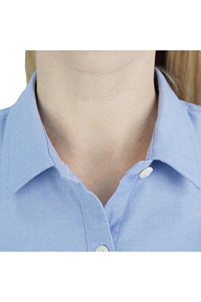 Giordano Women's Cotton Oxford Slim fit Shirt with Lion Embroidery