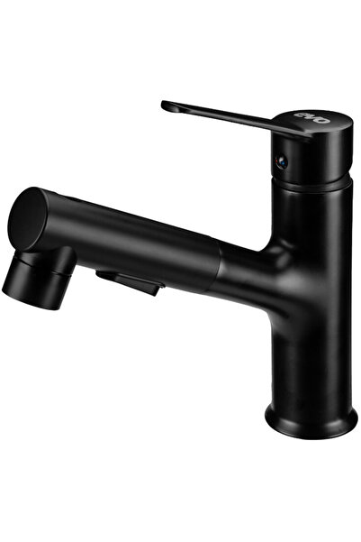 EVOSANITARY Baterie lavoar neagră cu 3 funcții - Lungime baterie 135 mm Înălț...