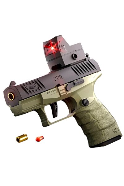 LEIBOO Pistol de jucarie tip Glock GX4, incarcare manuala, cu extractie a tuburilor, 20 gloante moi, 8+, Ve
