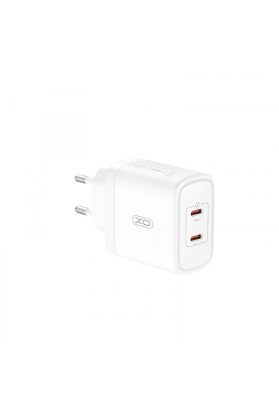 OEM XO Design Design Ce08 Τροφοδοτικό, 50W, 3A, 2 X USB-C, Λευκό